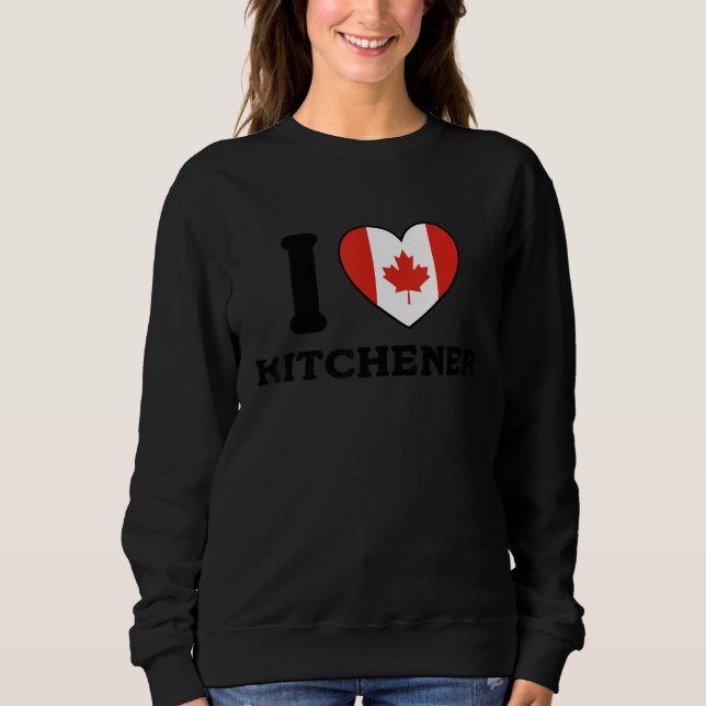Camiseta I Love Kitchener Canada Heart Flag (Frente)