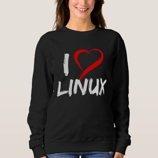 Camiseta I Love Linux with Heart Penguin Tux Open Source Os (Frente)