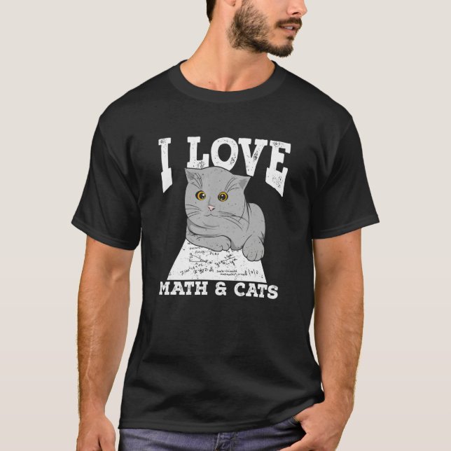 Camiseta I Love Math And Cats (Frente)