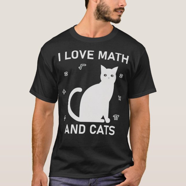 Camiseta I Love Math And Cats christmas  (Frente)