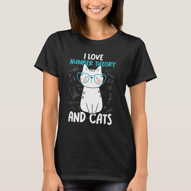 Camiseta I Love Math and Cats   Number Theory 1 (Frente)
