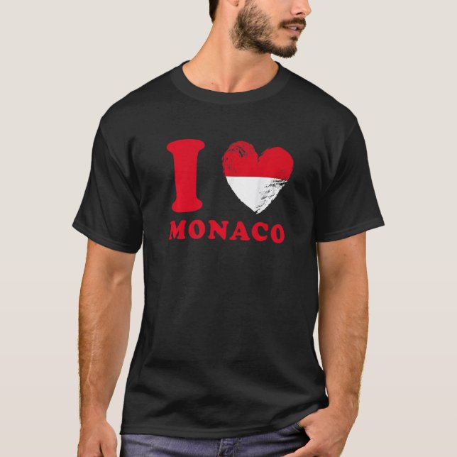 Camiseta I Love Monaco  Drapeau en forme de cœur Monaco  1 (Frente)
