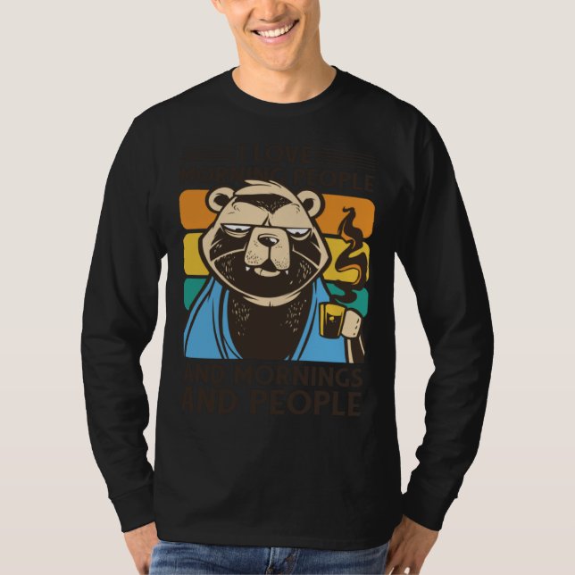Camiseta I love morning people  Bear Coffee (Frente)