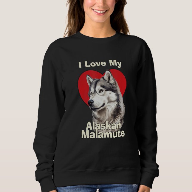 Camiseta I Love My Alaskan Malamute Puppy Dog (Frente)