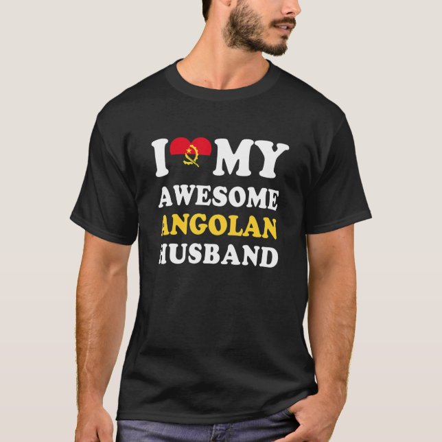 Camiseta I love My Awesome Angolan Husband Funny (Frente)