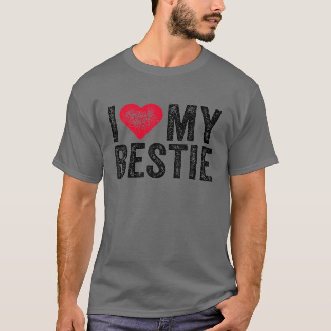Camiseta I Love My Bestie Best Friend BFF Cute Matching Fri (Frente)