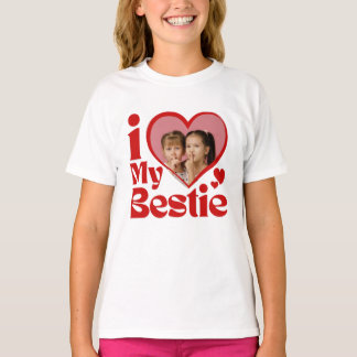 Camiseta I Love My Bestie Photo Custom  Tri-Blend Shirt