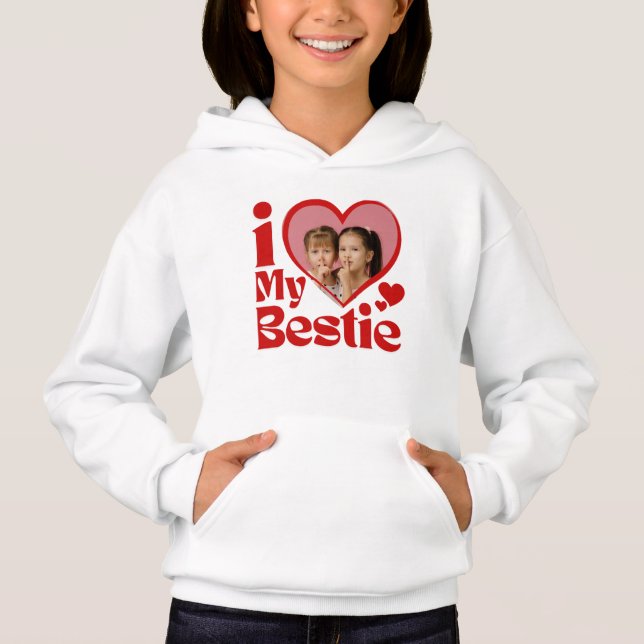 Camiseta I Love My Bestie Photo Custom  Tri-Blend Shirt (Frente)