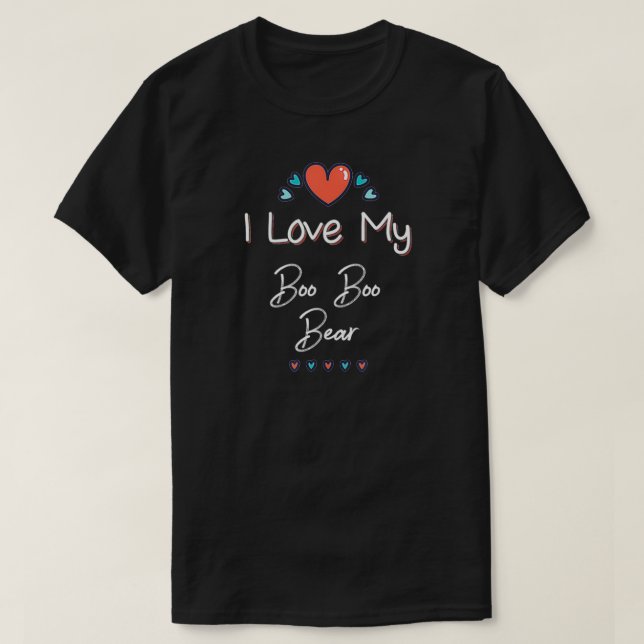 Camiseta I Love My Boo Boo Bear Cute Mothers Day Design Gif (Frente do Design)