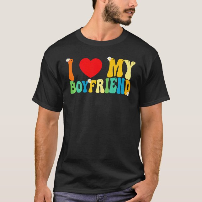 Camiseta I Love My Boyfriend BF  Red Heart Love   Valentine (Frente)