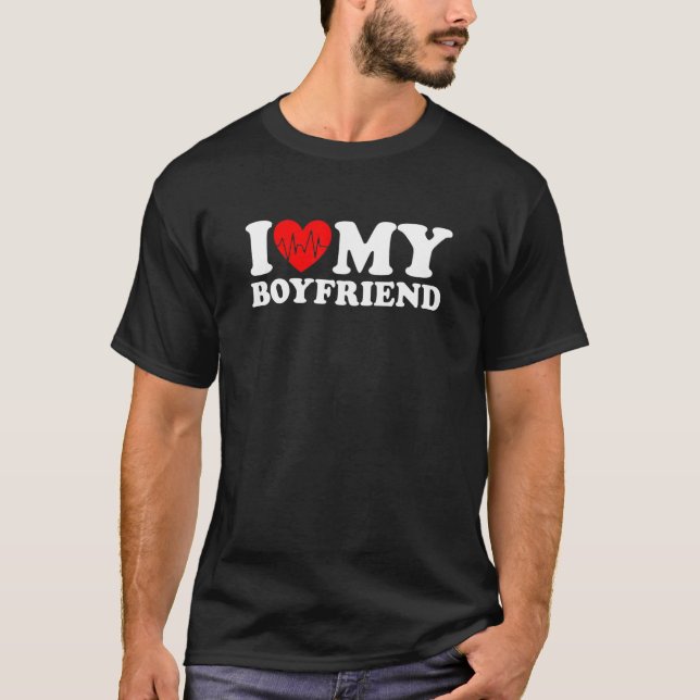 Camiseta I Love My Boyfriend  I Heart My Boyfriend  BF (Frente)