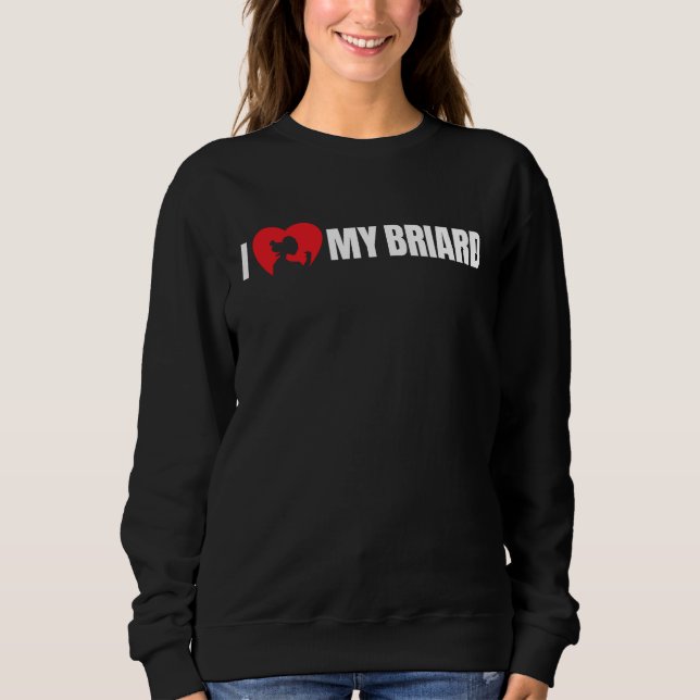 Camiseta I Love My Briard with Dog Silhouette in Heart (Frente)