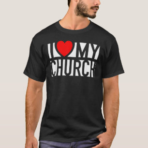Camiseta I Love My Church Family Sunday Christian Support W