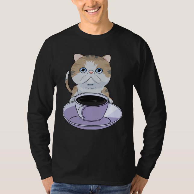 Camiseta I Love My Coffee and Exotic Shorthair Cat (Frente)