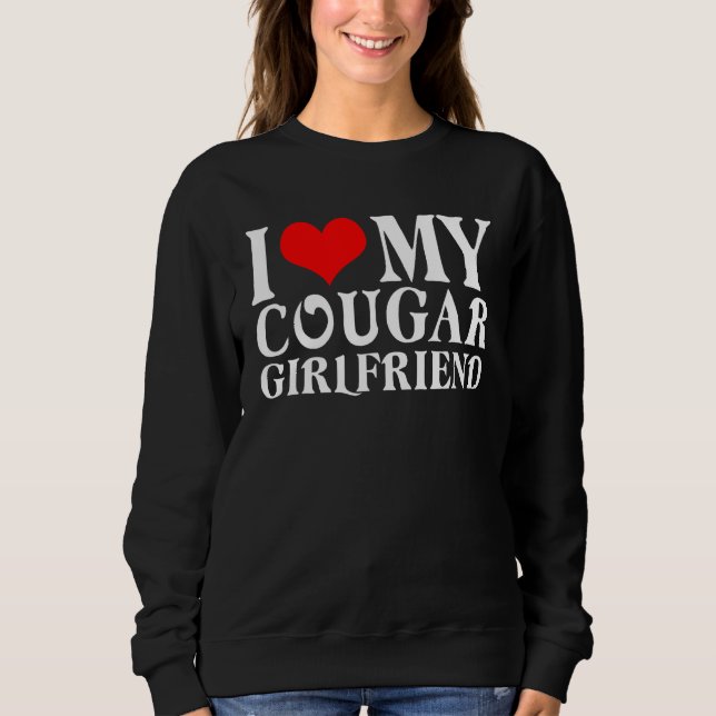 Camiseta I Love My Cougar Girlfriend I Heart My Cougar Girl (Frente)