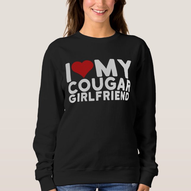 Camiseta I Love My Cougar Girlfriend I Heart My Cougar Girl (Frente)