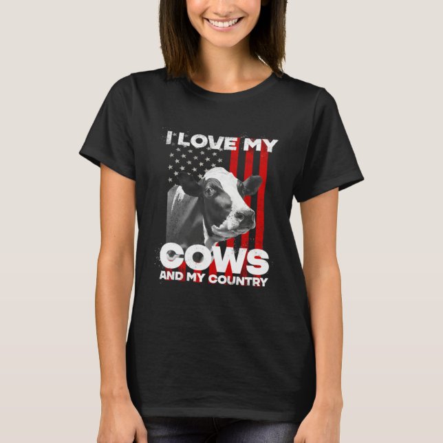 Camiseta I love my cows dairy farmer farming     (Frente)