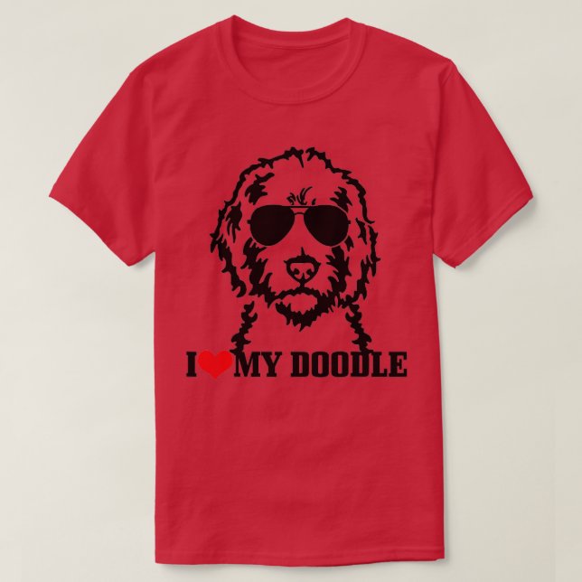 Camiseta I Love My Doodle Goldendoodle Mom Labradoodle Dog  (Frente do Design)