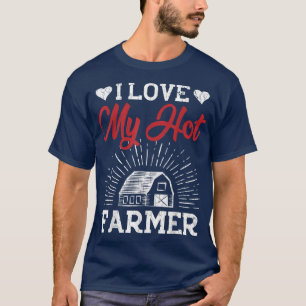 Camiseta I Love My Farmer Funny Farming Farm Tractor Animal