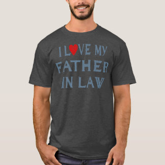 Camiseta I Love My Father In Law Retro Vintage Dad Funny Fa