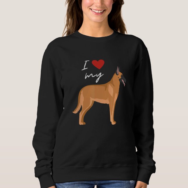 Camiseta I Love My Fawn Sable Belgian Malinois Dog   (Frente)