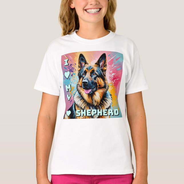 Camiseta I love my German Shepherd (Frente)