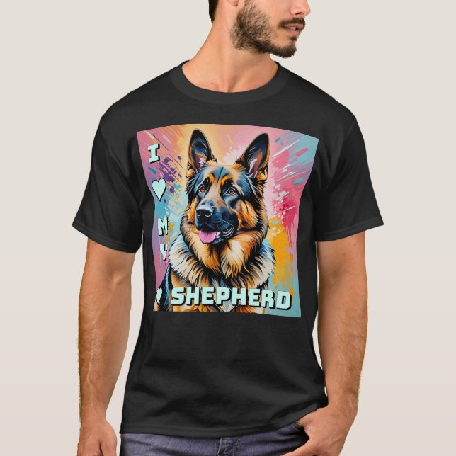 Camiseta I love my German Shepherd (Frente)