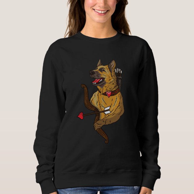 Camiseta I Love My German Shepherd Cupid Dog  Valentines Da (Frente)