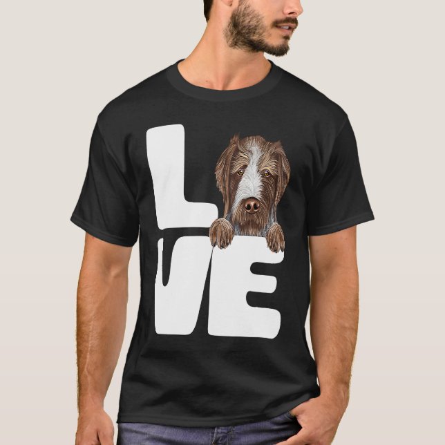 Camiseta I Love My German Wirehaired Pointer Dog (Frente)