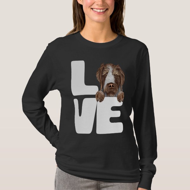 Camiseta I Love My German Wirehaired Pointer Dog (Frente)
