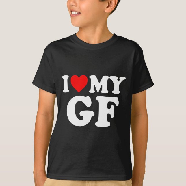 Camiseta I Love My Gf Girlfriend Red Heart Valentines Day G (Frente)