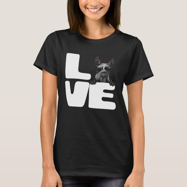 Camiseta I Love My Giant Schnauzer Dog (Frente)