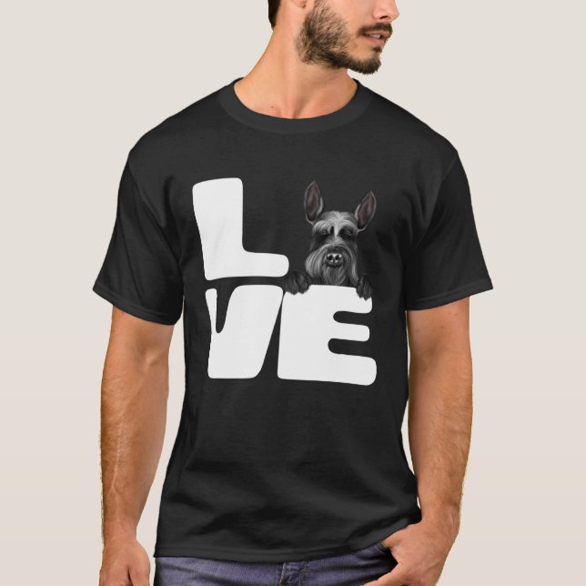 Camiseta I Love My Giant Schnauzer Dog (Frente)