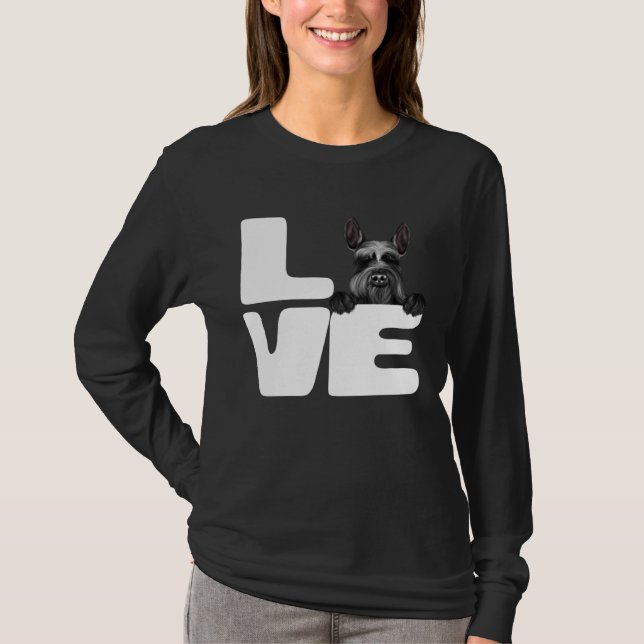 Camiseta I Love My Giant Schnauzer Dog (Frente)