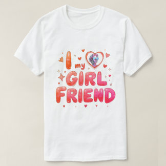 Camiseta I Love My Girlfriend Custom Photo