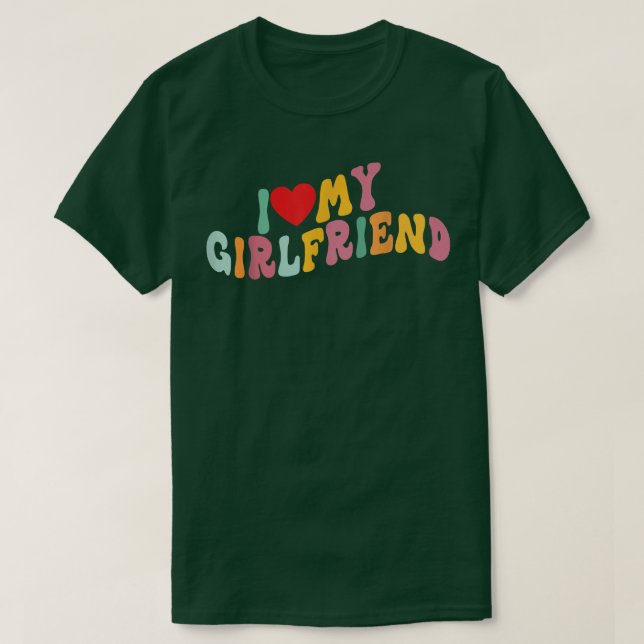 Camiseta I Love My Girlfriend  I Red Heart My Girlfriend Gf (Frente do Design)