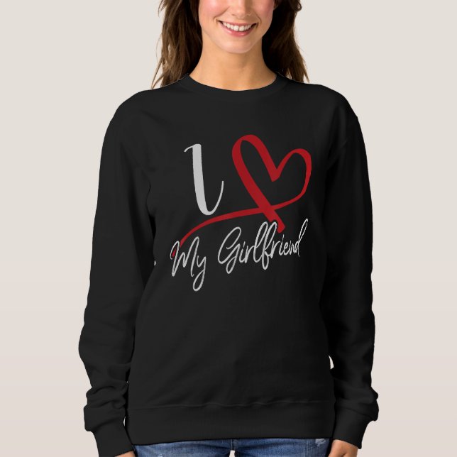 Camiseta I Love My Girlfriend Red Heart Couples Valentines  (Frente)