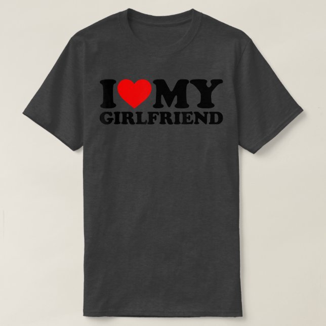 Camiseta I Love My Girlfriend Shirt I Heart My Girlfriend S (Frente do Design)