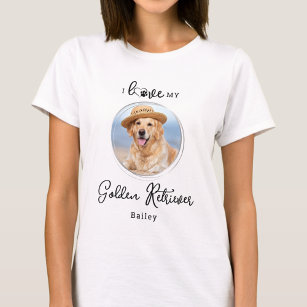 Camiseta I Love My Golden Retriever Personalized Dog Photo