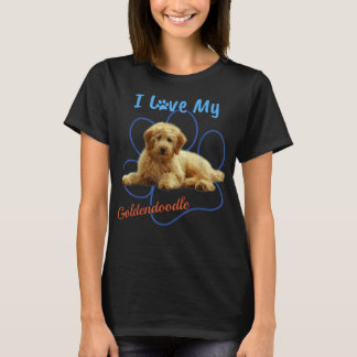 Camiseta I Love My Goldendoodle Best Dog Lover Paw Print!