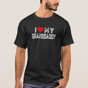 Camiseta I Love My Granddaddy Family Matching Heart Grandda