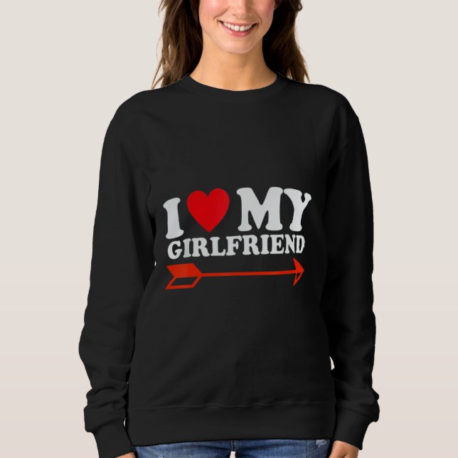 Camiseta I Love My Hot Girlfriend Red Heart 4 (Frente)