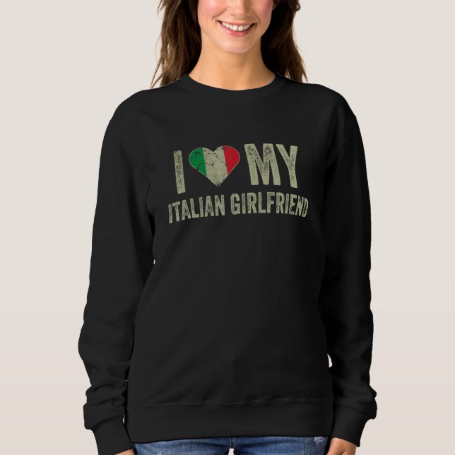 Camiseta I Love My Italian Girlfriend Italy Flag  Boyfriend (Frente)
