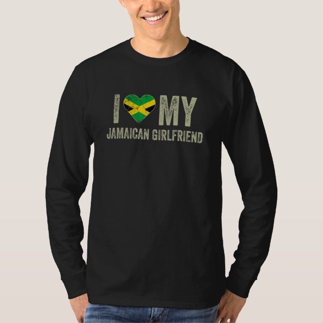 Camiseta I Love My Jamaican Girlfriend Jamaica Flag  Boyfri (Frente)