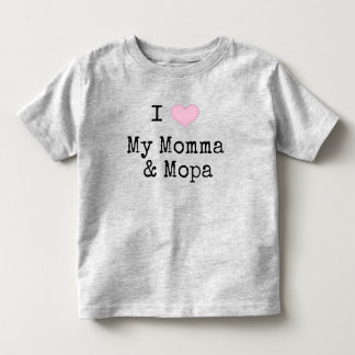 Camiseta I Love My Mamma & Mopa (Não binário/neutro em rela
