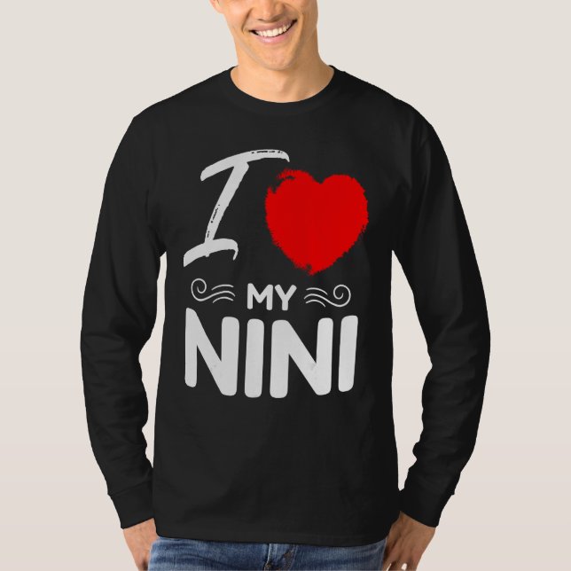 Camiseta I Love My Nini Cute Mother Grandma Matching Family (Frente)
