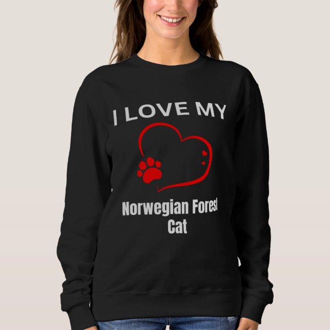 Camiseta I love my norwegian forest cat breed cat Cat (Frente)