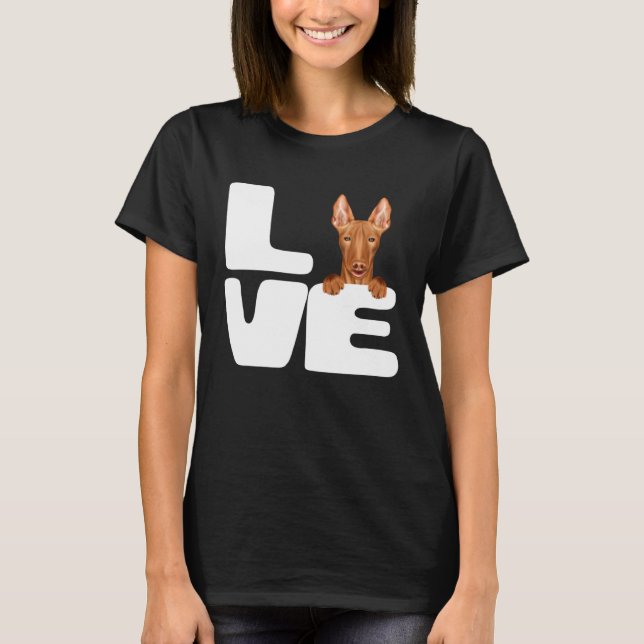 Camiseta I Love My Pharaoh Hound Dog (Frente)