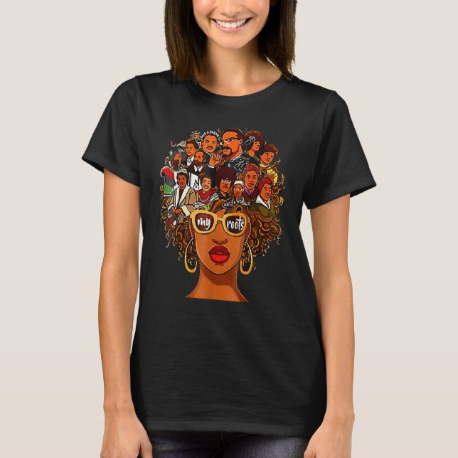 Camiseta I Love My Roots Back Powerful History Month Pride  (Frente)