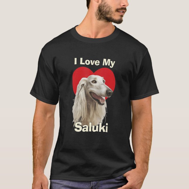 Camiseta I Love My Saluki Puppy Dog (Frente)